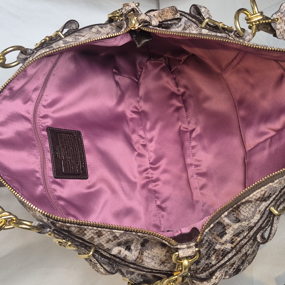 Coach Madison Python Print Satchel - Brown and - image 8